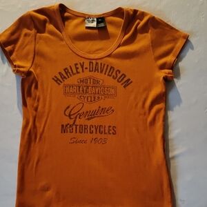 Harley-Davidson Women's Orange Graphic Tee